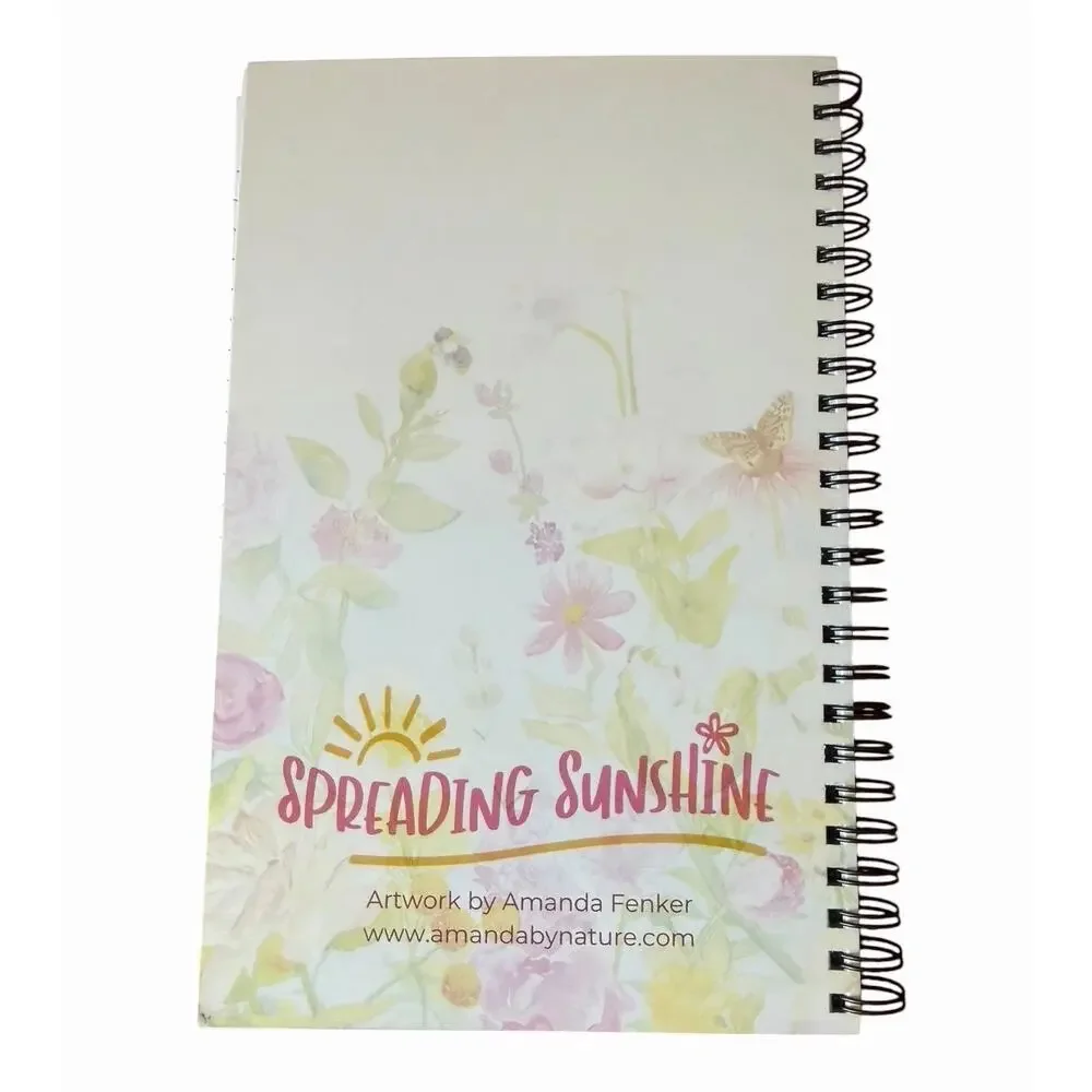 Floral Spiral Notebook Funny List Notepad Stationery Bundle Gift Desk Journal